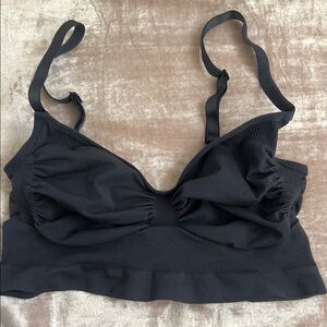 SKIMS Black Ruched Bralette